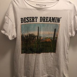 Rebelious one White graphic tee.